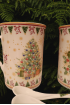 Set vianočných porcelánových hrnčekov s lyžičkami
